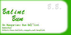 balint bun business card